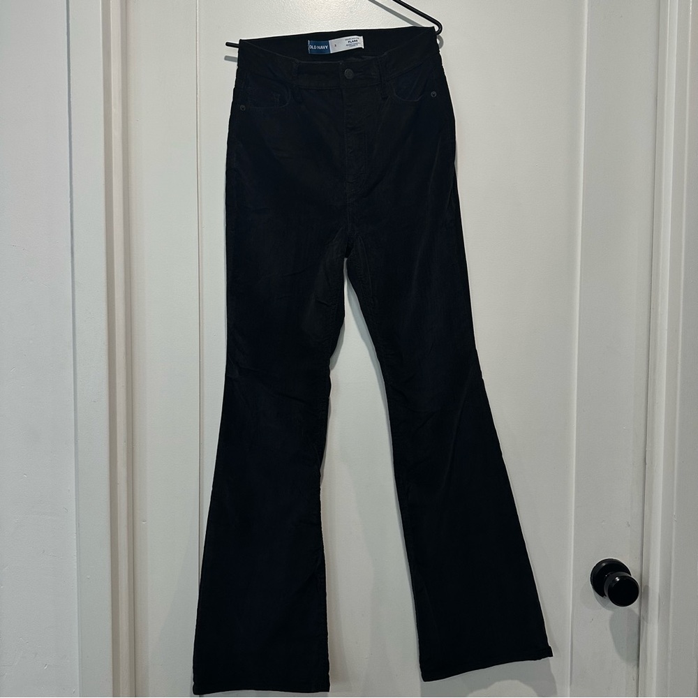 Old Navy Black Velvet High Waisted Jeans